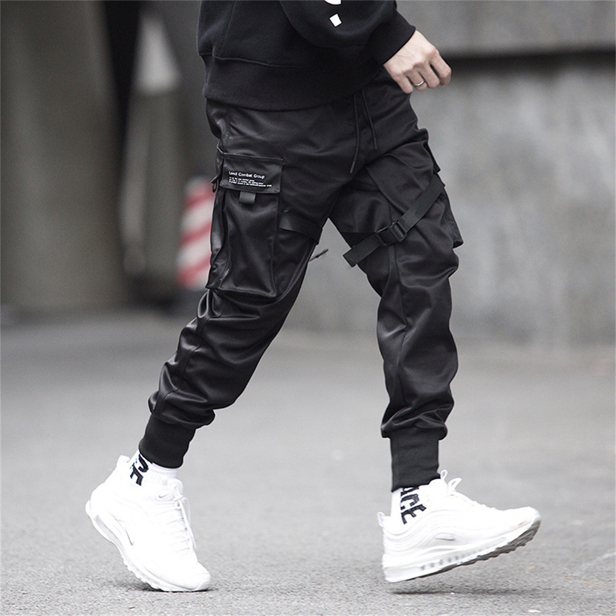 Zwarte Hiphop Cargo Broek Zome - Streetwear Brand China recensie en prijs